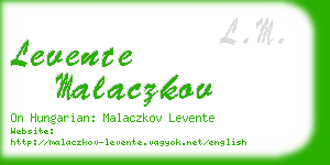 levente malaczkov business card